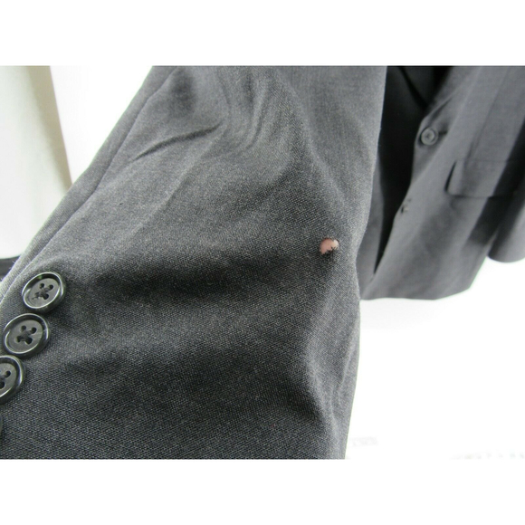 Hart Schaffner & Marx Micron 2000 Charcoal Gray Wool 2 Button Jacket Blazer 44 R - Picture 4 of 12